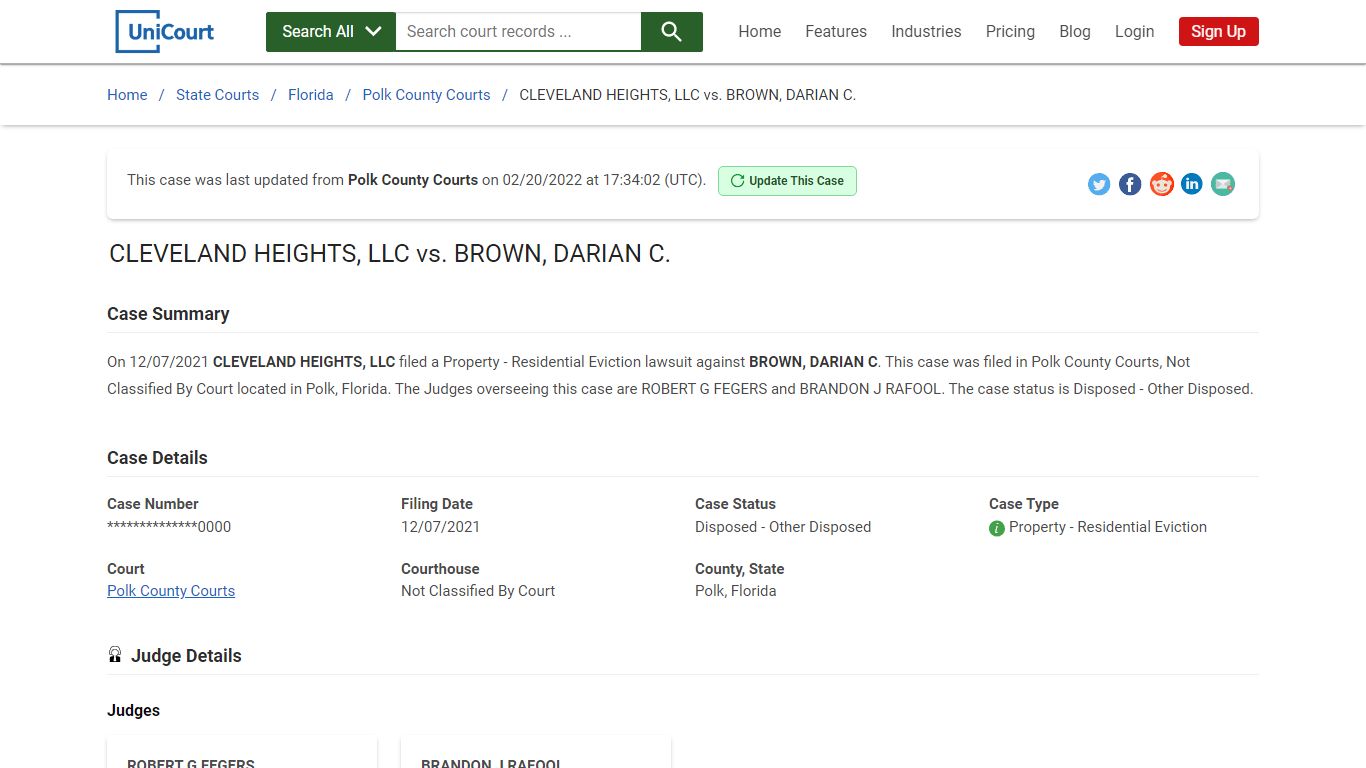 CLEVELAND HEIGHTS, LLC vs BROWN, DARIAN C | Court Records ...